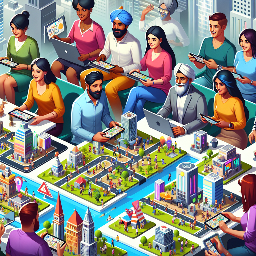 Players engaging in city management
